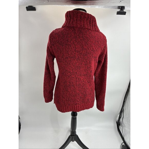 Christopher & Banks Womens S Red Marled Cable Knit Turtleneck Sweater Pullover - Picture 4 of 7